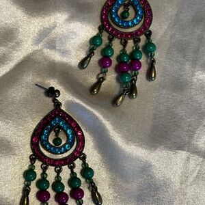 Colorful Beaded Chandelier Earrings